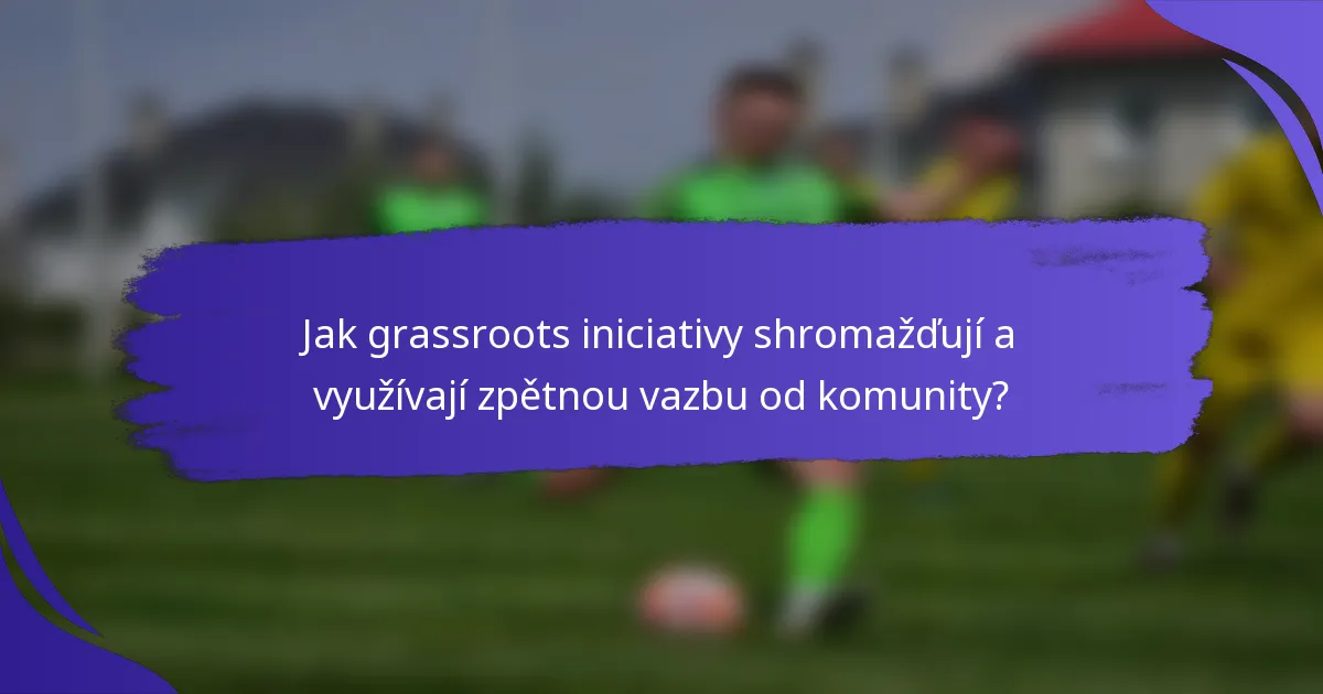 Jak grassroots iniciativy shromažďují a využívají zpětnou vazbu od komunity?