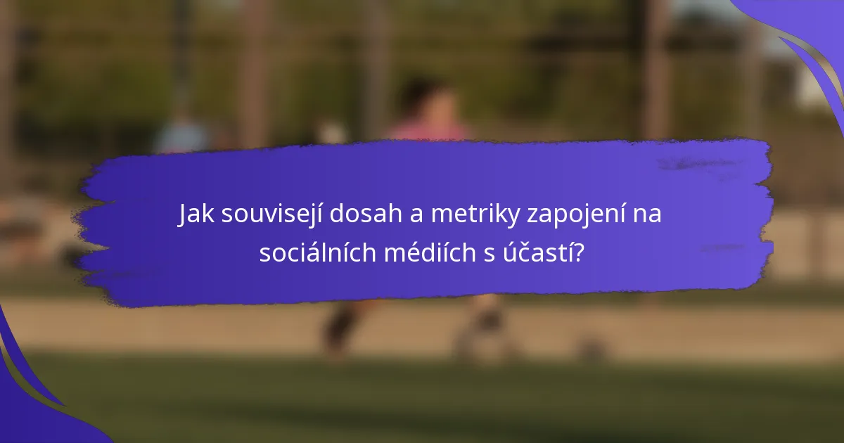 Jak souvisejí dosah a metriky zapojení na sociálních médiích s účastí?