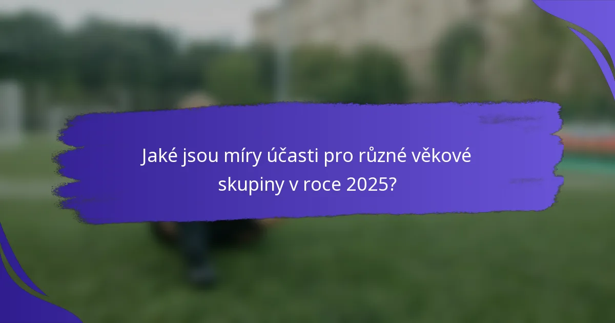 Jaké jsou míry účasti pro různé věkové skupiny v roce 2025?