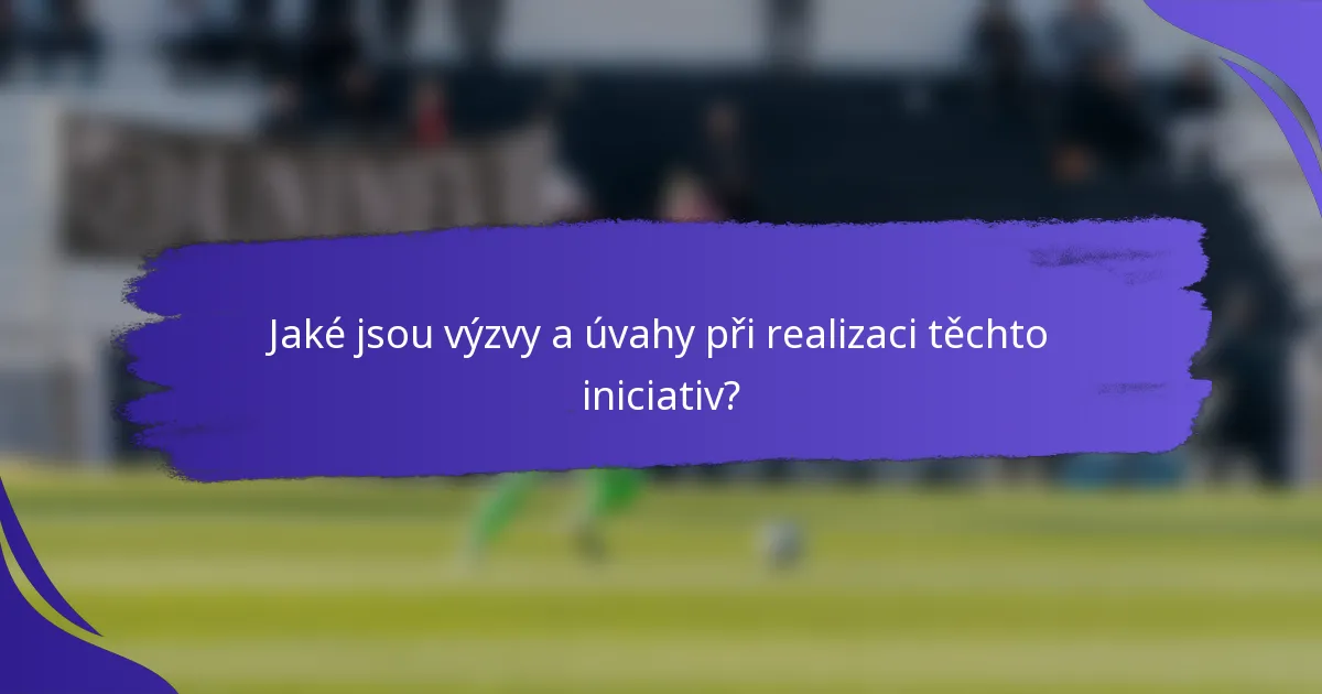 Jaké jsou výzvy a úvahy při realizaci těchto iniciativ?