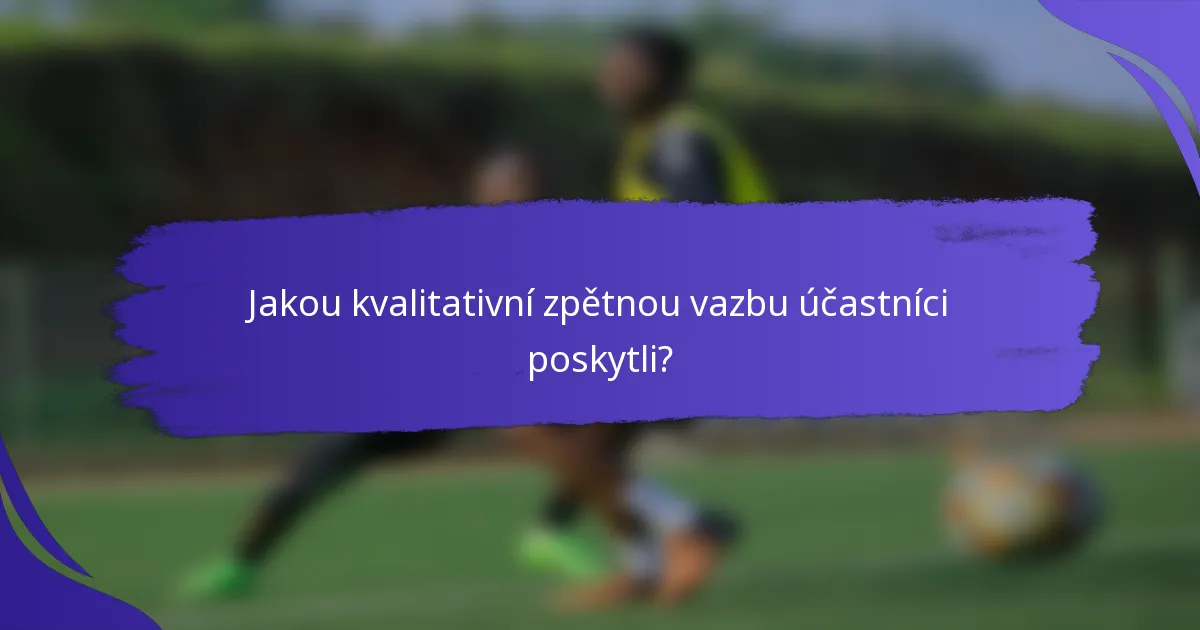 Jakou kvalitativní zpětnou vazbu účastníci poskytli?